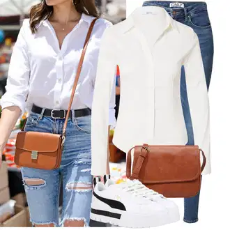 Old Money Outfit sa Plava/Svjetloplava Traperice Kožna Jakna/Traperice Slim Kroja/High Waist Traperice/Push-up Traperice/Kožne Cipele/Traperica Niskog Struka/Slip-on Traperice/Zimska jakna/Traperica Niskog Struka/Čizma do Gležnja Only "Moderan look za slobodno vrijeme"Look: Rap, Stil, Old Money, 90-ich, Besprijekorno, Prekrasan, cool