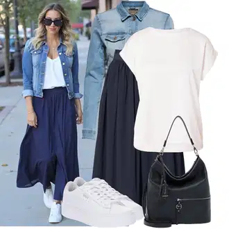 Motorka Outfit s Světle modrá/Modrá Krátké Džínové Bundičky/Vintage Bund Only "Skvělý pro volný čas"Look: Motorka, Pracovní, Jízda na koni