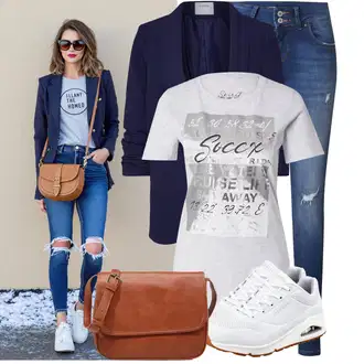 Outfit s Krémová/Modrá/Bílá Sport Běžecká bota/Bota na fitness/Tréninková bota/Gymnastická bota/Běžecká bota/Tenisová bota Skechers "Praktický vzhled"