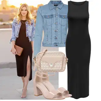 Outfit sa SvjetloPlava/Plava Kaput/Bluza Veći Broj VERO MODA "Praktičan look"