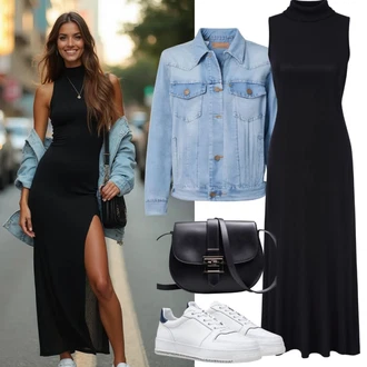 Disko outfit mit Črna/Roza Asimetrična Obleka/Mulet obleka resume "Toller Look"Look: Cowgirl, Etno, Overdressed, Boho, Mokrega videza, Seksi, Fancy, Gotika, Western, Divji zahod, Disko, Jazz, Techno