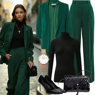 Outfit sa Zeleno/Svjetlozelena Poslovna Hlača/Uske Hlača/Hlače s Prorezom/Ravna Hlača/Rastezljiva Hlača/Hlače od muslina/Hlača od Odijela/Hlače Visokog Struka/Bengalke Hlače/Hlača od Kepera/Slip-on Hlača/Skinny Hlače VERO MODA, Zeleno/Svjetlozelena/SvjetloPlava Nekategorizirano About You "Uredski outfit"
