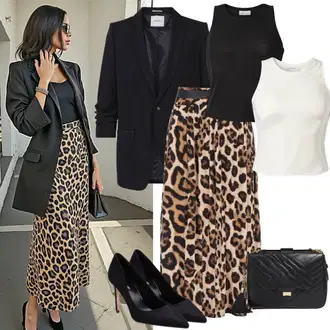 Outfit sa Crna/Smeđa/Siva Suknja na Omot/Suknja A Kroja/Suknja do Potkoljenice/Kršćanska Suknja/Lepršava Suknja/Duga Suknja/Maksi Suknja/Midi Suknja/Moderne Suknja/Suknja Za Matični Ured/Unisex Suknja Drykorn "Uredski outfit"