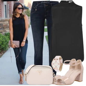 Outfit s Tmavě modrá Kožená bunda/Termální Džíny/Push up Džín/Džín s Nízkým Pasem/Kožené Boty/Zimní bunda/Slim Fit Džíny/Džíny s Nízkým Sedem/Kožená Pánská Bund/Dámské Džíny s Délkou 7/8 Gang "Jedinečný volnočasový outfit"