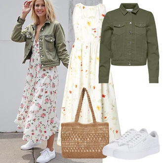 Outfit sa Bijela Niska Tenisica/Tanka Tenisica/Tenisica s platformom/Rupičasta Tenisica Puma "Sommer Look für den Alltag"