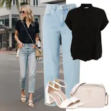 Černá Elegantní Halenky Outfity pro ženy image