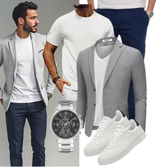 Business Outfits Casual mit Unkategorisiert PJ PAUL JONES, Unkategorisiert ANALEAF "Business Outfit"Look: Boyfriend, Casual, Sportlich, Büro, Classic, Premium, Stil, Business