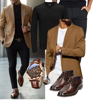 7/8-lang Outfit mit Schwarz BlauerHafen "Business Outfit"