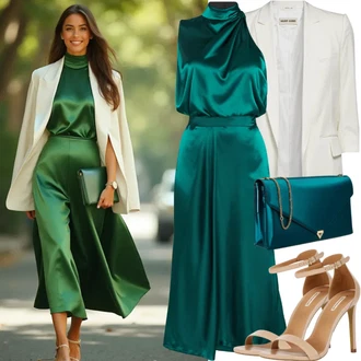 Outfit sa Žuta/Bijela Elegantni Sako/Oversize Sako/Corduroy Sako/Kožna jakna za muškarce/Boyfriend Sako/Kratki Sako/Kožna jakna za muškarce/Pamučni Sakoi bershka "Elegantan izgled"