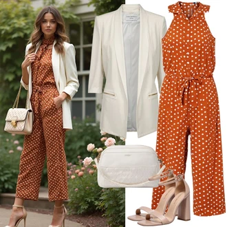 Outfit s Béžová/Hnědá/Bílá Lodička s vysokým nártem/Lodička s T-páskem/Lodička S Páskem/Lodička Slingback/Boty Mary Jane/Bota Na Podpatku/Lodička na Vysokém Podpatku/Lodička S Páskem bershka "Elegantní vzhled"