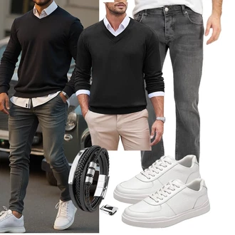 Techno Outfit mit Unkategorisiert COOFANDY "Freizeit Outfit"Look: Casual, Classic, Sportlich, Schlichte, Techno, Business, Feine