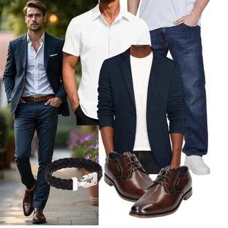 Büro Outfit mit J.VER , PJ PAUL JONES, Unkategorisiert Bugatti "Freizeit Outfit"Look: Boyfriend, Casual, Classic, Moderne, Büro, Stil, Business, Empire, Indoor