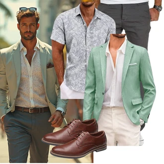 Outfit mit DunkelGrau/Grau/HellGrau/Khaki REPUBLIX "Freizeit Outfit"