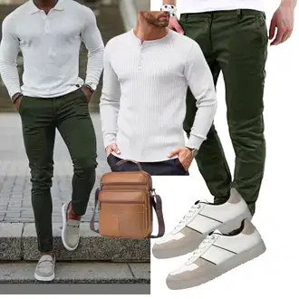 Bank Outfit mit COOFANDY "Freizeit Outfit"Look: Bank, Wasen, Date