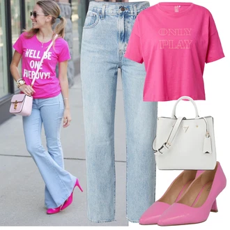 outfit mit Siva/Svetlo modra/Svetlo zelena/Bela Torba za čez ramo/Poslovna torba/Vrečka za prenašanje/Pisarniška torba/Satchel torba Guess "Freizeit Outfits"