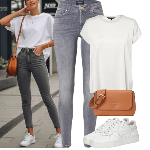 Kombinirajte Siva/SvjetloSiva Hlače Traper Tajice/Skinny Hlače/Jeggings VERO MODA