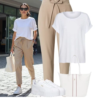 Outfit s Šedá/Bílá Bota Teniska na platformě/Nízká Teniska Puma "Jarní outfit"