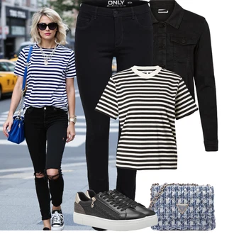 Outfit s Černá Jeggings/Skinny Kalhoty/Džínové Legíny/Tregíny Only "Jarní outfit"