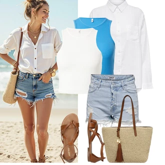 Kombinacije za zabavu Punije sa Bijela/Krem Bluza Veći Broj Only "Jarní outfit"