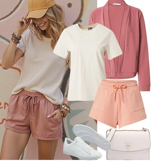 Outfit s Šedá/Krémová/Bílá Úzká Teniska/Kožené Tenisky/Nízká Teniska Puma "Jarní outfit"