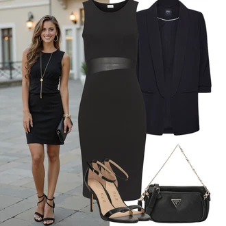 Chic Rođendan Outfit sa Crna Only "Jarní outfit"Look: Rap, Ured, Chic, cool, Šik, Poslovni, Old Money, Korporativna zabava, Koncer, 40. rođendan, 60. rođendan, 30. rođendan, dan na plaži, Rođendan