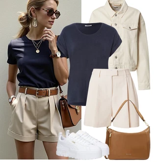 Outfit s Šedá/Bílá Bota Teniska na platformě/Nízká Teniska Puma "Jarní outfit"