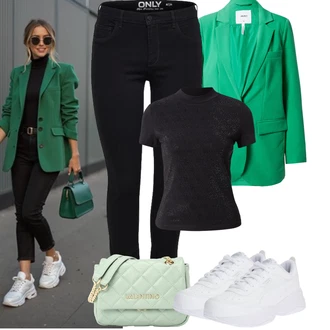 Outfit s Černá Jeggings/Skinny Kalhoty/Džínové Legíny/Tregíny Only "Jarní outfit"