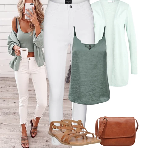 Kombinirajte Siva/Bijela/Krem Skinny Hlače/Jeggings/Tajice s Prorezom/Termo Hlača/Tajice visokog Struka/Treggings VERO MODA