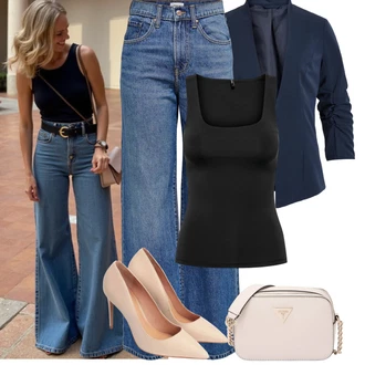 Kombinacije za bucmaste Matični ured sa Tamnoplava/Plava Nekategorizirano Vila "Jarní outfit"Look: Koncer, Korporativna zabava, Škola, 60. rođendan, 40. rođendan, Posebne prigode, Majčin dan, 30. rođendan, Matični ured, Rođendan