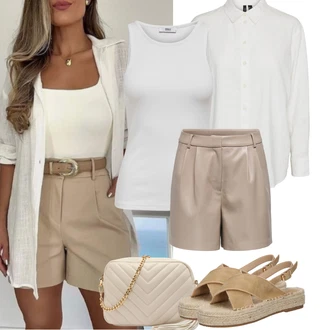 Outfit sa Bež/Smeđa Espadrila sandala/Espadrila mula About You "Jarní outfit"
