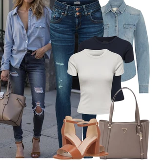 Outfit s Modrá/Tmavě modrá Kožená bunda/Kožené Boty/Kožená Pánská Bund/Push up Džín/Zimní bunda/Džíny s Nízkým Sedem/Džín s Nízkým Pasem/Džíny s Rozparkem/Slim Fit Džíny/Termální Džíny LTB "Jarní outfit"