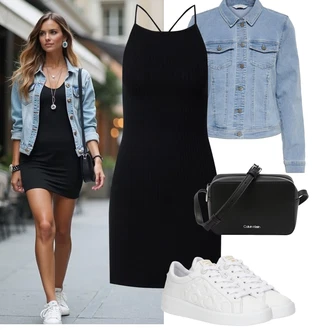 Outfit s Světle modrá/Modrá Krátké Džínové Bundičky/Džínové Bund Only "Jarní outfit"
