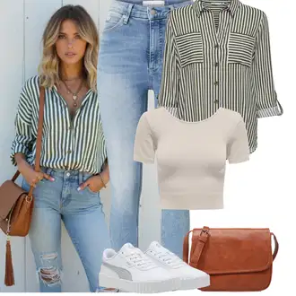 Maxi Outfit s Světle modrá/Modrá Kožená bunda/Džíny s Rozparkem/Push up Džín/Dámské Džíny s Délkou 7/8/Kožená Pánská Bund/Capri Džíny/High Waist Džínové Kalhoty/Kotníková Bota/Zkrácené Džíny/Navlékací džíny Calvin Klein "Jarní outfit"