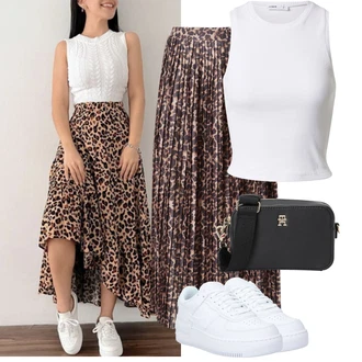 Letadlo Outfit s Bílá/Modrá Skate Bota/Nízká Teniska/Teniska na platformě/Kožené tenisky Nike Sportswear "Jarní outfit"