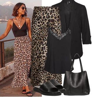 S Resicama Outfit sa Crna/Tamnosiva Nekategorizirano VERO MODA "Jarní outfit"