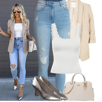 Normální Outfit s Béžová/Khaki Nezařazené Pieces "Jarní outfit"