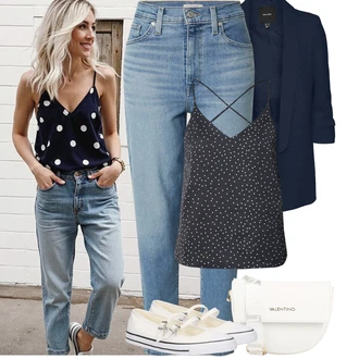 Outfit sa Svjetloplava/Plava Skinny Hlače/Boyfriend Hlače/Jeggings/Hlače s Prorezom/Hlače Visokog Struka/rupa hlača/Traper Tajice/Uske Hlača levi's ® "Jarní outfit"