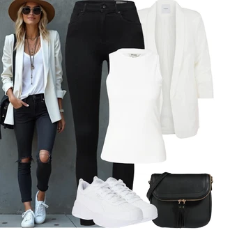 Kombinacije za bucmaste Matični ured sa Krem/Bijela Kaput/Pletivo Veći Broj/Tunika Pieces, Bijela/Krem Majica I Top Veći Broj/Bluza Veći Broj/Bluza i Tunika VERO MODA "Jarní outfit"Look: Koncer, 60. rođendan, Krštenje, Matični ured, dan na plaži, Škola, Rođendan, 40. rođendan, Novogodišnja noć, Majčin dan
