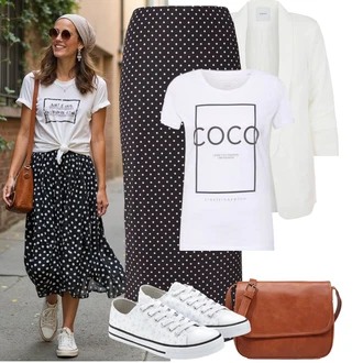 Kombinacije za bucmaste Matični ured sa Krem/Bijela Kaput/Pletivo Veći Broj/Tunika Pieces "Jarní outfit"Look: Koncer, 60. rođendan, Krštenje, Matični ured, dan na plaži, Škola, Rođendan
