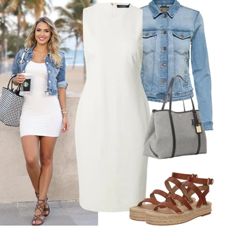Outfit s Krémová/Hnědá/Bílá/Šedá/Khaki/Béžová Šaty S Rovným Střihem/Šaty s Předním Zipem/Žerzejové Šaty/Úzké Šaty/Šaty Bez Rukávů/Pouzdrová Šat/Dlouhé pletené šaty/Pouzdrové Šaty Polo Ralph Lauren "Jarní outfit"