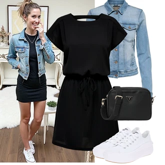 Outfit s Bílá/Krémová Teniska na platformě/Plátěná Teniska/Nízká Teniska Converse "Jarní outfit"