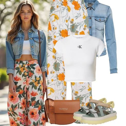 Kombinace Oranžová/Krémová/Žlutá Plážová Kalhoty/Kalhoty s Potiskem/Široká Kalhoty/Mrkvová Kalhoty/Palazzo Kalhoty/Mušelínové kalhoty/Culotte Kalhoty O'NEILL kombinovat s Světle modrá/Modrá Bunda Krátké Džínové Bundičky/Vintage Bund/Džínové Bund Only