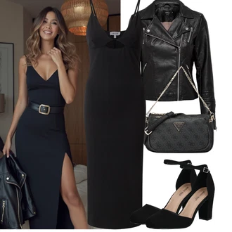 Motorka Outfit s Černá/Červená Bunda z Umělé Kůže/Motorkářská bunda/Motorkářské Bund/Kožené Bund Only "Jarní outfit"Look: Motorka
