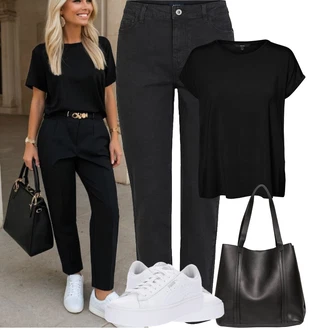 Outfit s Bílá Nízká Teniska/Teniska s dírkovaným vzorem/Úzká Teniska/Teniska na platformě Puma "Jarní outfit"