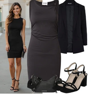 S Resicama Outfit sa Crna/Siva/Tamnosiva/Zeleno/Ljubičasta Nekategorizirano Pieces "Jarní outfit"