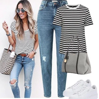 Outfit s Bílá Nízká Teniska/Teniska s dírkovaným vzorem/Úzká Teniska/Teniska na platformě Puma "Jarní outfit"