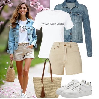 Letadlo Outfit s Modrá/Hnědá Tričko/Mužské běžecké boty/Neformální tričko/Fancy tričko/Košile s potiskem/Tričko s krátkým rukávem/Sportovní tričko/Tričko s nápisem Calvin Klein "Jarní outfit"