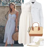 Letní outfity s pruhovanými šaty image