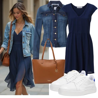 Outfit s Světle modrá/Modrá Krátké Džínové Bundičky/Džínové Bund VERO MODA "Každodenní outfit"