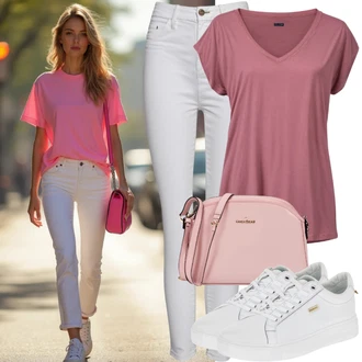 Old Money Outfit s Bílá/Krémová Džíny Kožená bunda/Slim Fit Džíny/Kotníková Bota/High Waist Džínové Kalhoty/Termální Džíny/Džíny s Rozparkem/Kožené Boty/Push up Džín Only "Krásný letní vzhled"Look: Styl, Cool, Old Money, Univerzitní